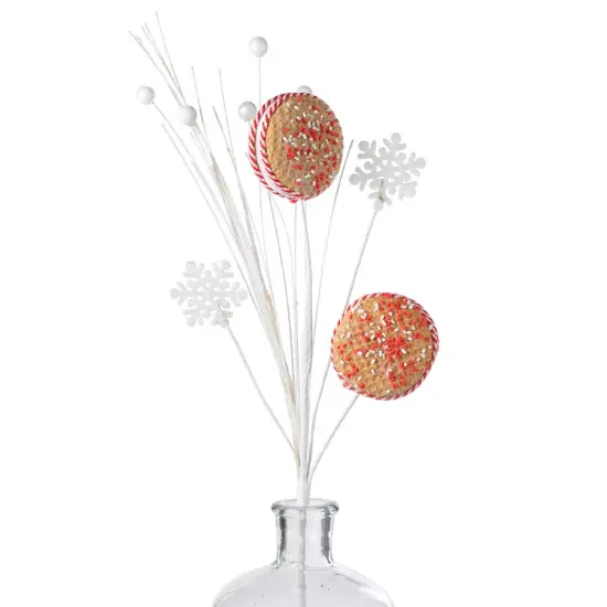 18" Peppermint Macaron Pick - Sweet Holiday Accent for Christmas Decor {1}