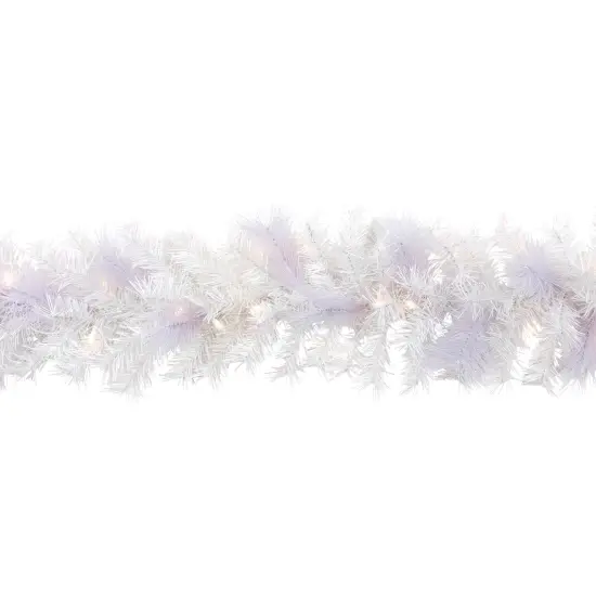 Northlight 9' x 10" Pre-Lit Vermont White Pine Artificial Christmas Garland, Clear Lights {5}