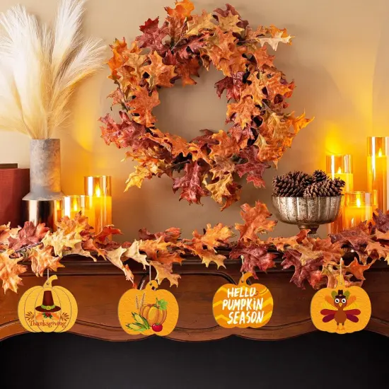 36PCS 3.5 inches, DIY Blank Unfinished Pumpkin Ornament （4 Style） {4}