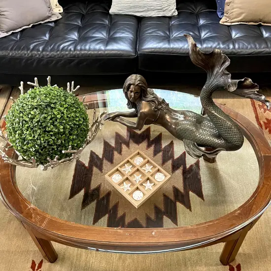 Wooden Tic Tac Toe Game Starfish Sand Dollar Coastal Beach Decor 7 in Board Gift {6}