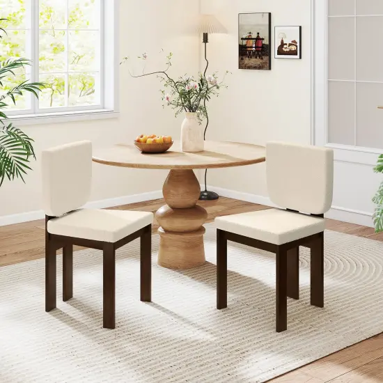 Costway Wooden Dining Chair Set of 2/4 with Rubber Wood Leg Padded Wide Seat & Back for Home {5}