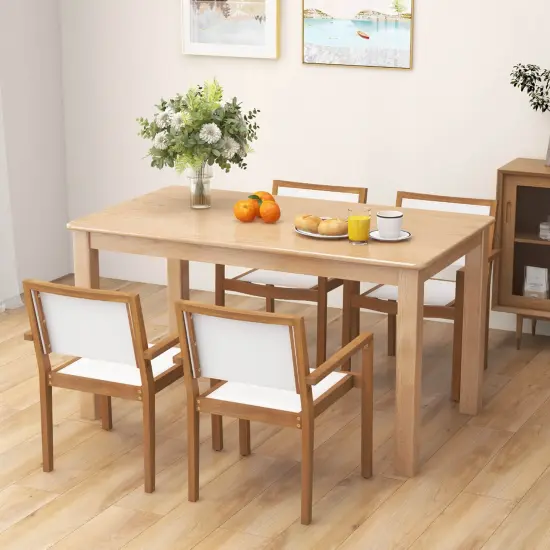 Costway Stackable Dining Chair Set of 2/4 with Wear-resistant Fabric & Breathable Backrest {2}