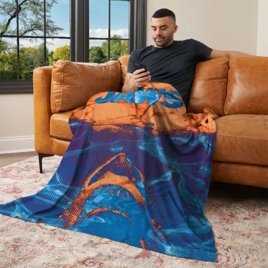 Universal Jaws Silk Touch Throw Blanket Neon Poster {3}