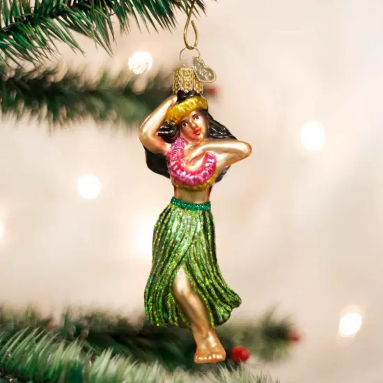 Old World Christmas 5.5 Inch Hula Dancer Tree Ornament , Hawaii Folk Dance Ornament Multicolored {3}