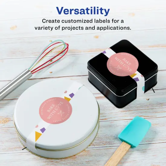 Avery Glossy White Wraparound Labels with Sure Feed, 2-3/8" x 8" {2}