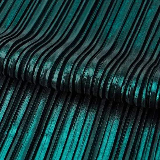 1 Yard Titanium Pleated Polyester Fabric 36" x 60" Length by Width Black/Black {6}