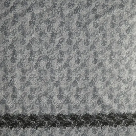 1 Yard All Over Monstera Leaves Firm Fen Rayon Poplin Fabric Single Border 45 Inch Width royal {4}