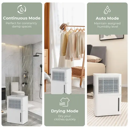 Costway 32-Pint Dehumidifier with Energy Efficient Automatic Shutoff 2,000 Sq. ft Coverage Area {3}