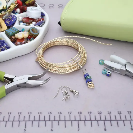 The Beadsmith Twisted Craft Wire - Wire Elements - Soft Temper - 18 Gauge, 8 Ft Coil - Gold Color - Beading Wire Used for Jewelry Making, Wire Wrapping, and Other DIY Arts & Crafts {6}