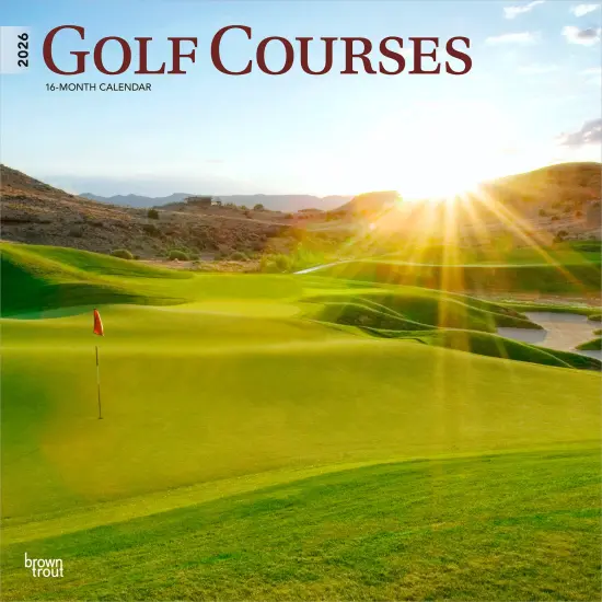 Golf Courses | 2026 12 x 24 Inch (Hanging) Monthly Square Wall Calendar | Plastic-Free {1}