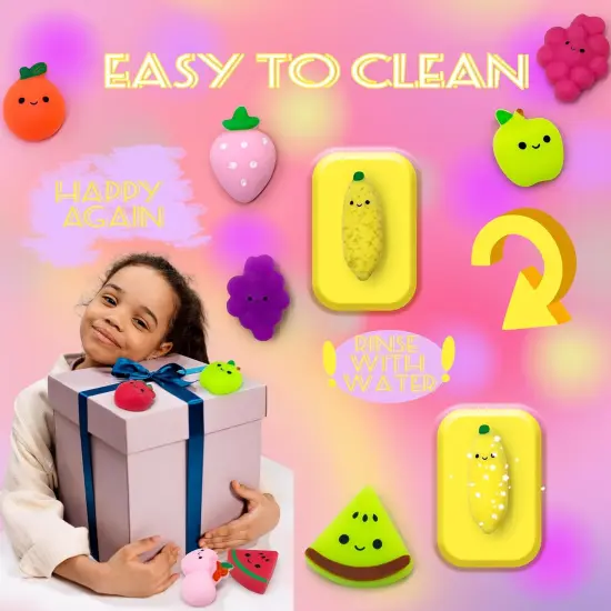 9 Pcs Fruit Squishy Mochi Toys {4}