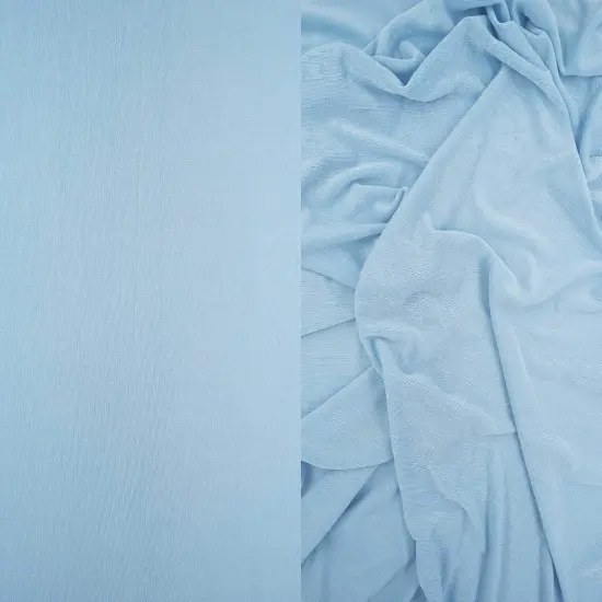 1 Yard Slinky Rib Knit Fabric 1x1 Solid Polyester Spandex Stretch 52/54 Inches Wide Blue LT {6}