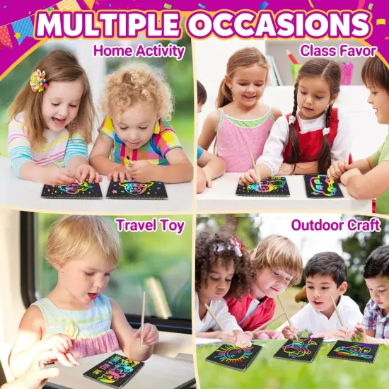 Pack Scratch Rainbow Art Crafts Notebook {6}