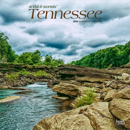 Tennessee Wild & Scenic | 2026 12 x 24 Inch (Hanging) Monthly Square Wall Calendar | Plastic-Free {1}