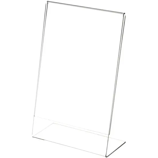 Plymor Clear Acrylic Sign Display / Literature Holder (Angled), 5.5" W x 8.5" H {1}