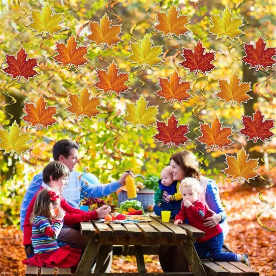 36 Pieces Fall Leaves Hanging Swirls Decorations {5}