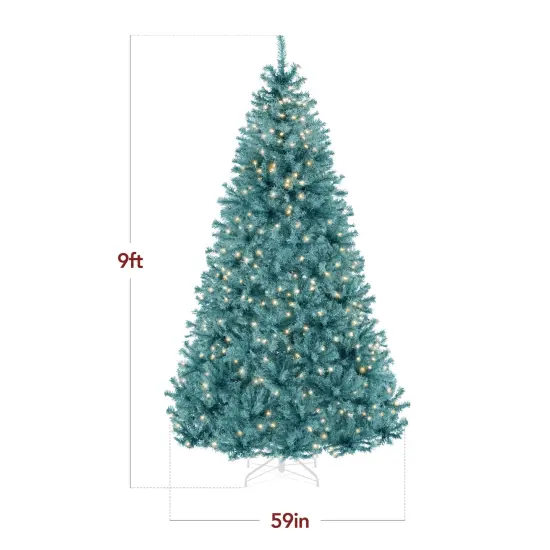 Best Choice Products Pre-Lit Peacock Blue Christmas Tree, Artificial Full Holiday Decoration w/ Incandescent Lights {2}