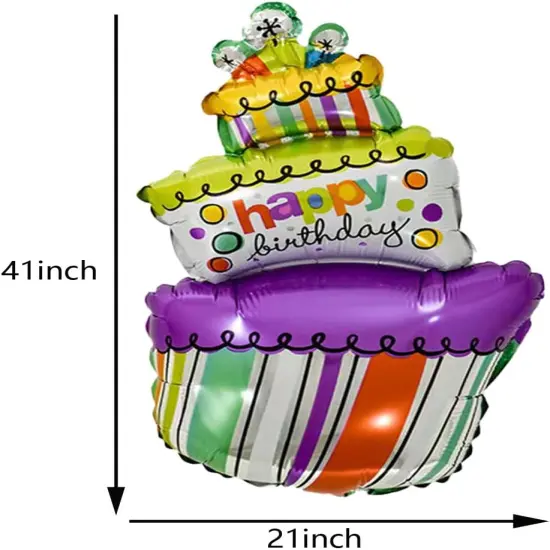 5PCS - Cake Birthday Mylar Balloons {4}