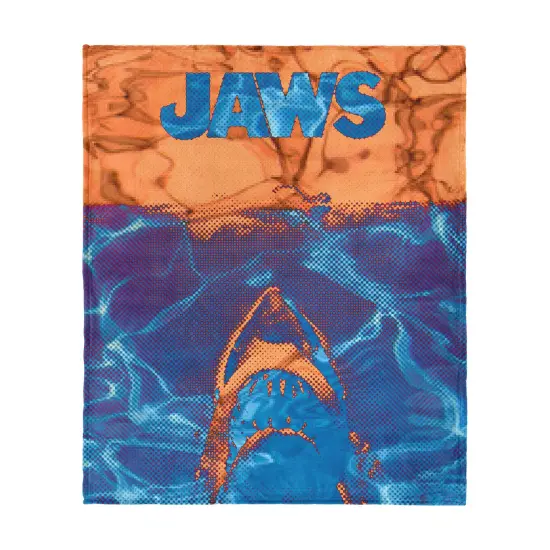 Universal Jaws Silk Touch Throw Blanket Neon Poster {1}