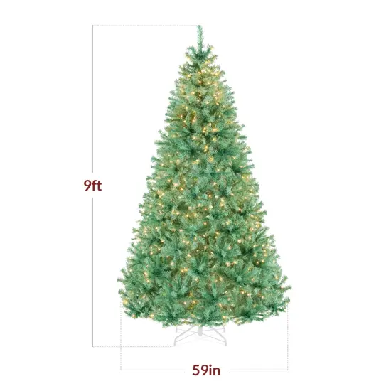Best Choice Products Pre-Lit Sage Green Christmas Tree, Artificial Full Holiday Decoration w/ Incandescent Lights {2}