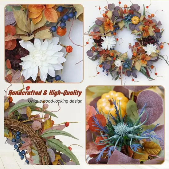 Soomeir Large Pumpkins Fall Wreath - (Purple) {2}
