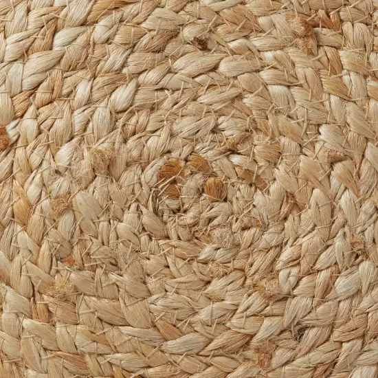 Hand-Braided Jute Pouf Ottoman Footrest, 19" Round x 10-1/2" High, Natural Woven Boho Floor Cushion, Home Decor for Living Room, Bedroom, Apartment {6}