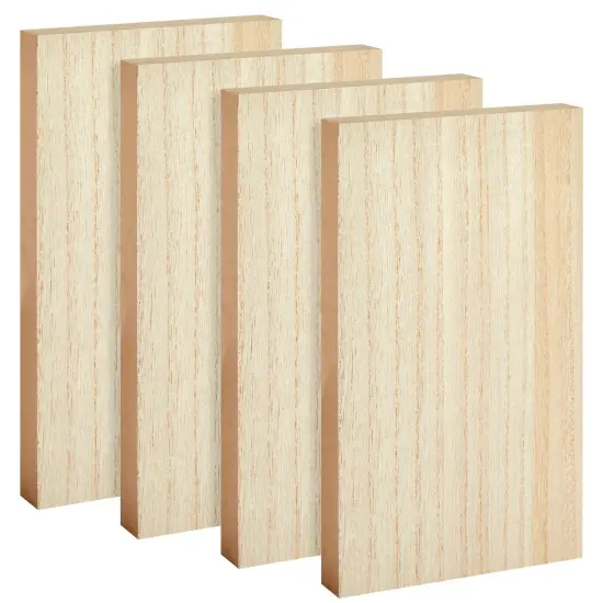 4 Pack Unfinished MDF Wood Blocks for Crafts 6 x 10", Smooth Surface for Crafts, DIY Projects (1 Inch Thick) Brown {7}