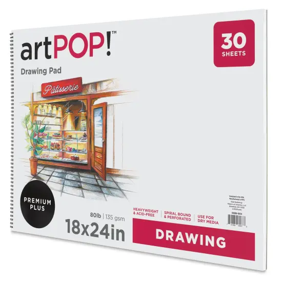artPOP! Drawing Pad, 18" x 24", 50 Sheets, 80 lb/135 gsm, Acid-Free, Top Wirebound, Artist Paper for Drawing & Sketching, Students & Adults, Colored Pencil, Graphite, Charcoal, Pastels {2}