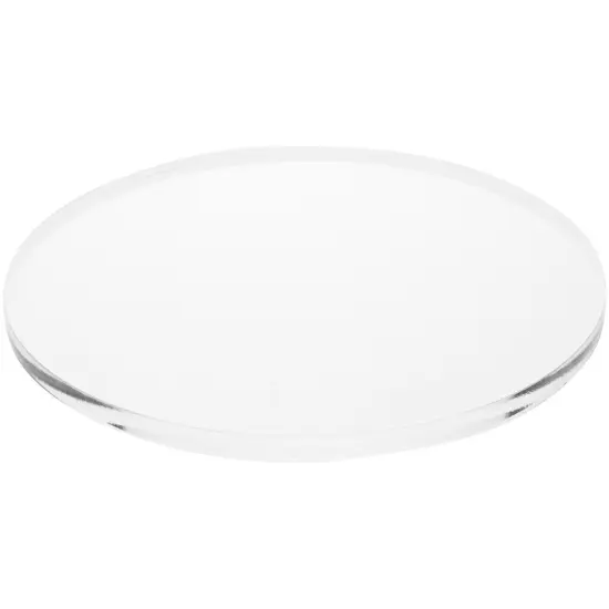 Plymor Clear Acrylic Round Standard-Edge Display Base, 5" W x 5" D x 0.25" H {1}