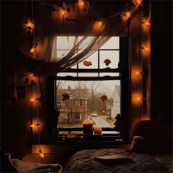 25Ft C7 Outdoor Flickering Flame Halloween String Lights {4}