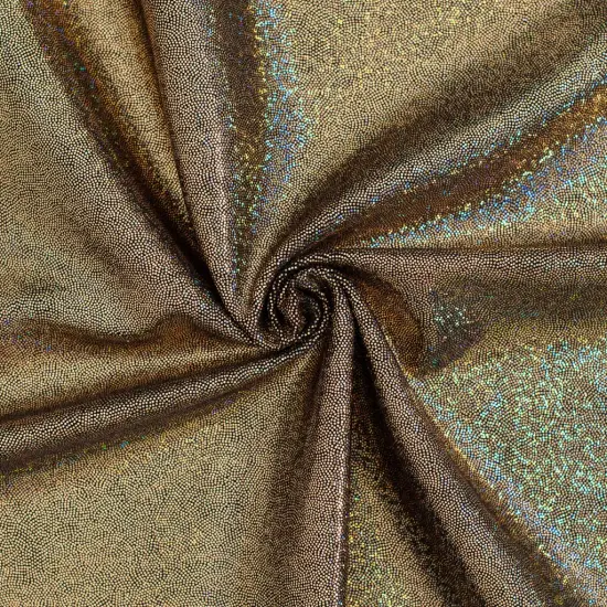 1 Yard Hologram Foggy Foil 4 Way Stretch Nylon Spandex Fabric for Activewear Costumes 60&rdquo; Width Black Gold {1}