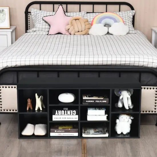 Costway Entryway Padded Shoe Storage Bench 10-Cube Organizer Bench Adjustable {3}