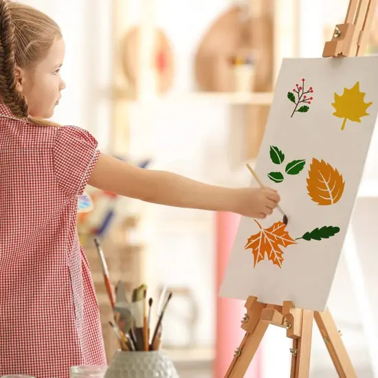 10 Pieces Fall Stencils Thanksgiving Painting Autumn Leaf, 2 Sizes(Abstract Style) {3}