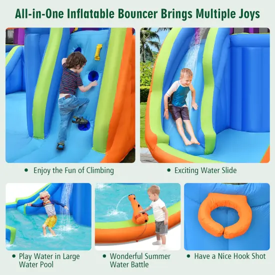 Costway 6 in 1 Inflatable Dual Slide Water Park Climbing Bouncer {5}