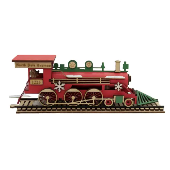 Ginger Cottages 3.0 Inch Santa's Np Express Engine Tree Ornament , North Pole Train Red {2}