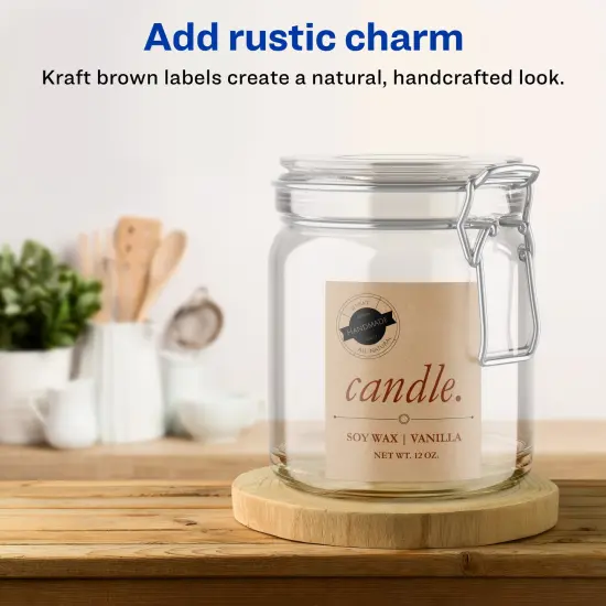 Avery Kraft Brown Rectangle Labels with Sure Feed, 4" x 3" {2}