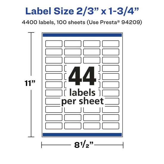 Avery Glossy Clear Rectangle Labels with Sure Feed, 2/3" x 1-3/4" {5}