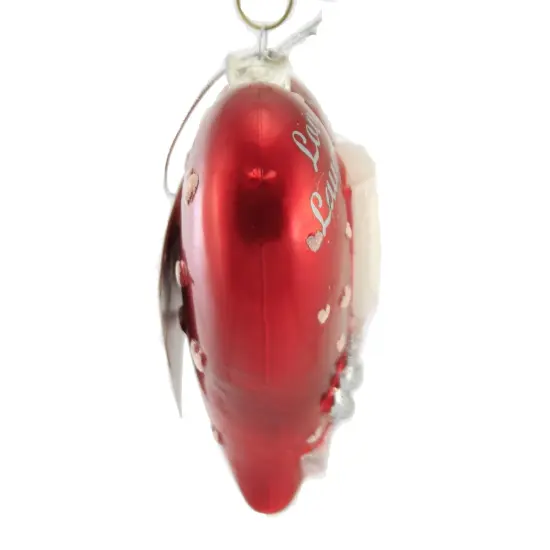 Noble Gems 4.0 Inch Love Laughter Heart Tree Ornament , Wedding Anniversary Toast Red {3}