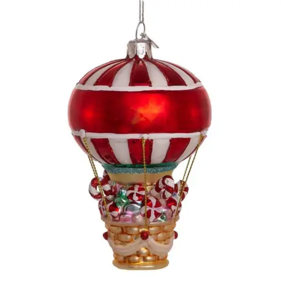Noble Gems 5.25 In Candy Hot Air Balloon Tree Ornament , Candies Sweets White {2}