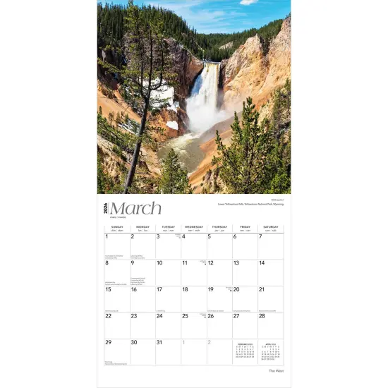 The West | 2026 12 x 24 Inch (Hanging) Monthly Square Wall Calendar | Plastic-Free {3}
