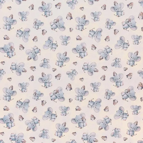 Mook Fabrics Safari Buddies Cotton Fabric [45in. Wide] - By The Yard Ellie Yellow {1}