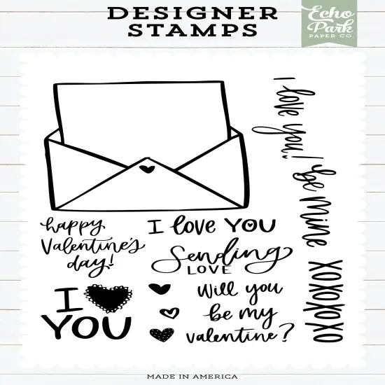 Echo Park Designer Stamp Set-Valentine Mail {1}