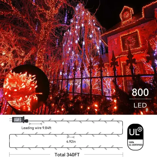 Orange Halloween Lights, 800LED 330FT Orange String Lights {4}