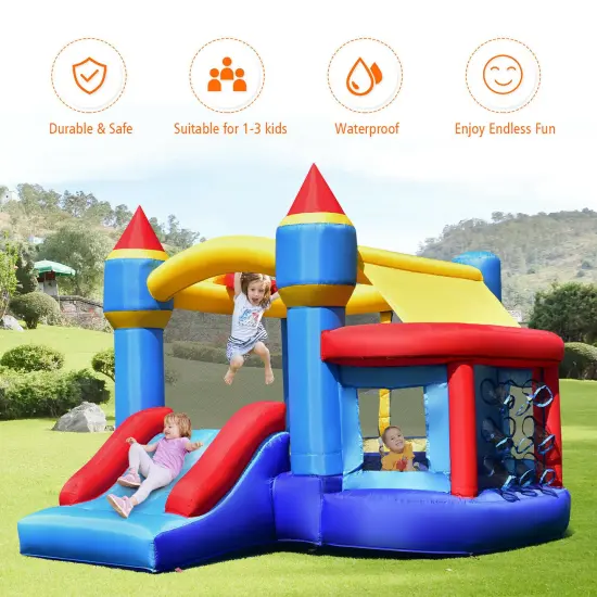 Costway InflatableBounce House Castle Slide Bouncer Kids Shooting Net {6}