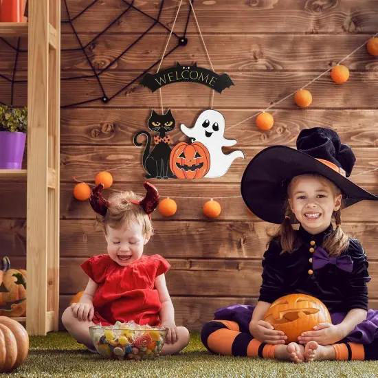 Ghost Door Wreath for Door Sign - Halloween Decor {2}