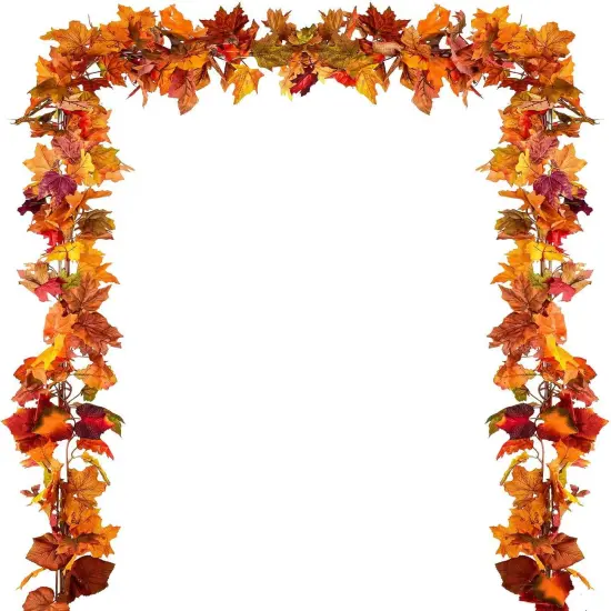 4 Pack Fall Maple Leaf Garland Artificial Maple Garland {1}