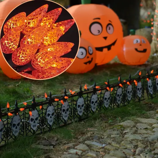 33ft 100 LED Black Wire Halloween C6 String Lights {2}