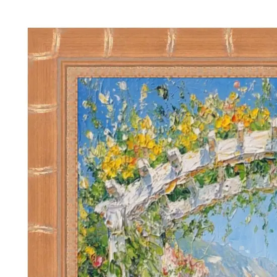 Boho Gold Bamboo Wood Picture Frame 36x36 frame {4}