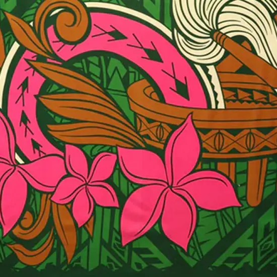 Talofa Samoa Kava Bowl Polyester Sarong 72" L x 45" W Maroon {4}