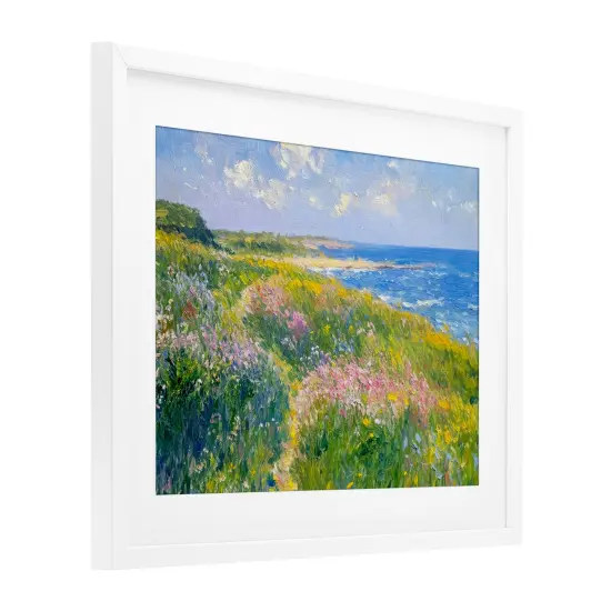 Stupell Industries Impressionist Smudged Coast Framed Print Under Glass, design by Petal Prints Design {3}